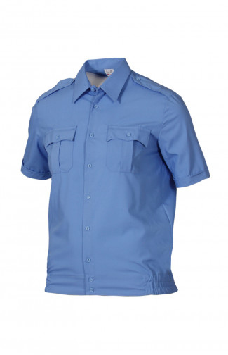 Рубашка форменная мужская (кор.рук), серо-голубая, РЖД